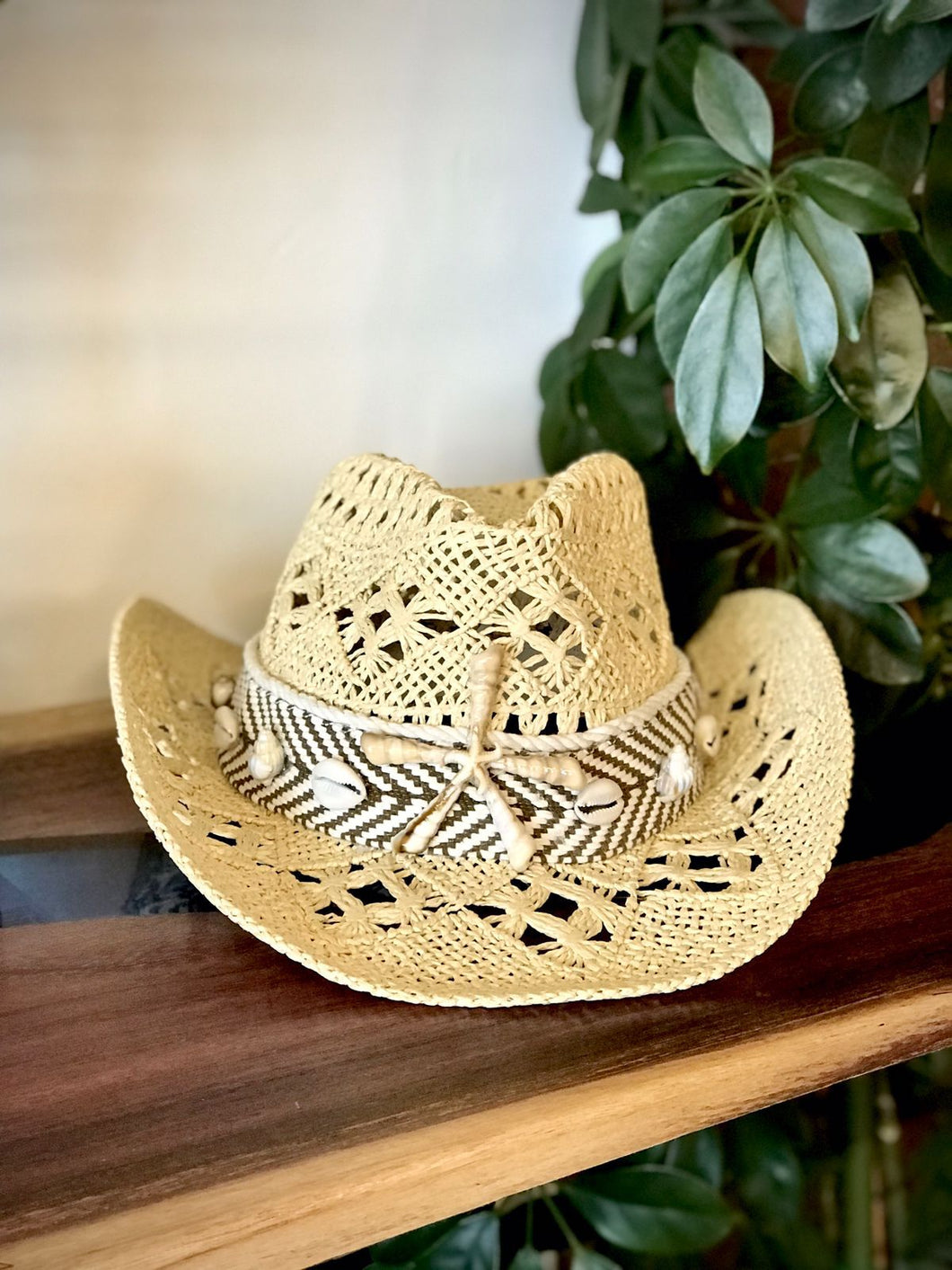 Cowboy hat with seashells